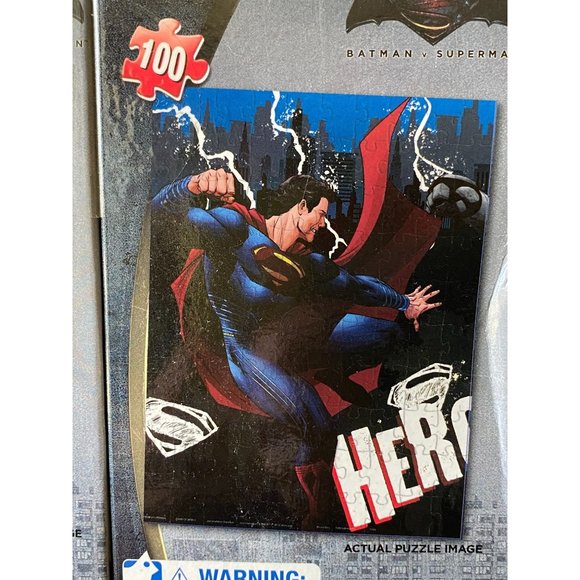 BATMAN V SUPERMAN PUZZLE - 2 Puzzles - NEW - Ultra Foil - 100 Pcs. Each - 15x11 - Picture 2 of 9